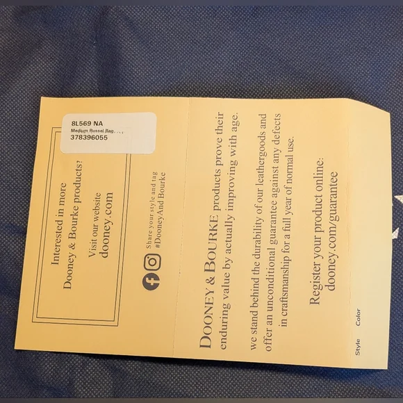 Dooney and Bourke Medium Russel Florentine leather in NATURAL Nwt - Picture 6 of 7